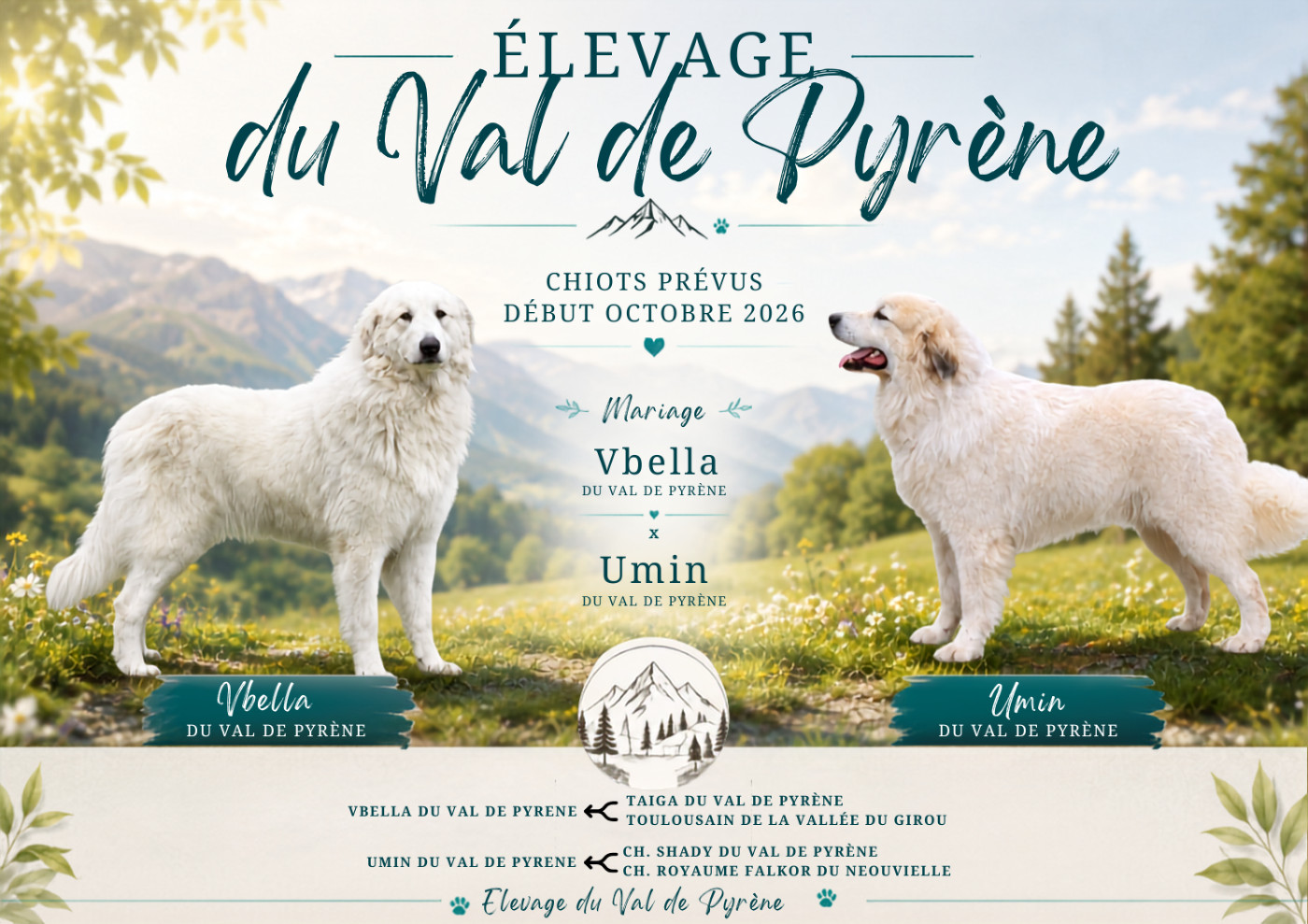 NOUVELLE PORTEE DES NOUVEAUX BEBES DU VAL DE PYRENE